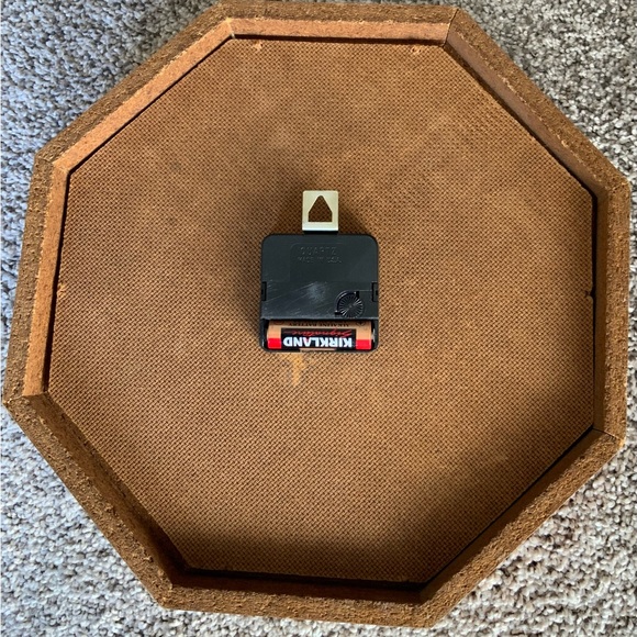 11.5” Wood Grain Octagon Quartz Wall Clock Tested - Picture 2 of 3